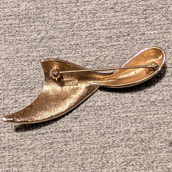 Monet Vintage Statement Pin Brooch Gold Tone Abstract Chunky Signed Modernist - Picture 4 of 5